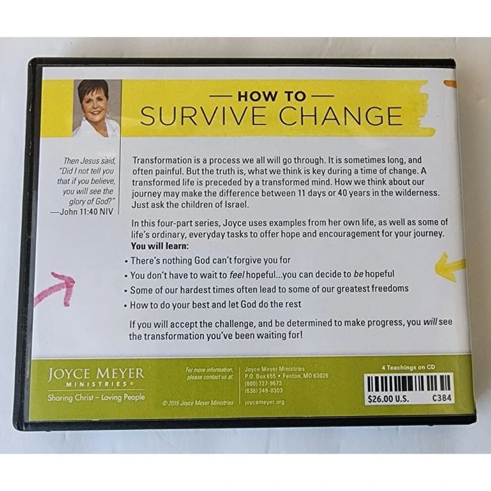 Joyce Meyer How to Survive Change 4 CD set Christian teaching‎